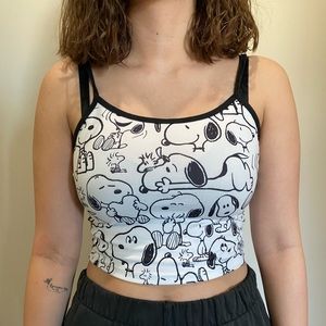 Shein Crop Tank Top Snoopy, Size Small